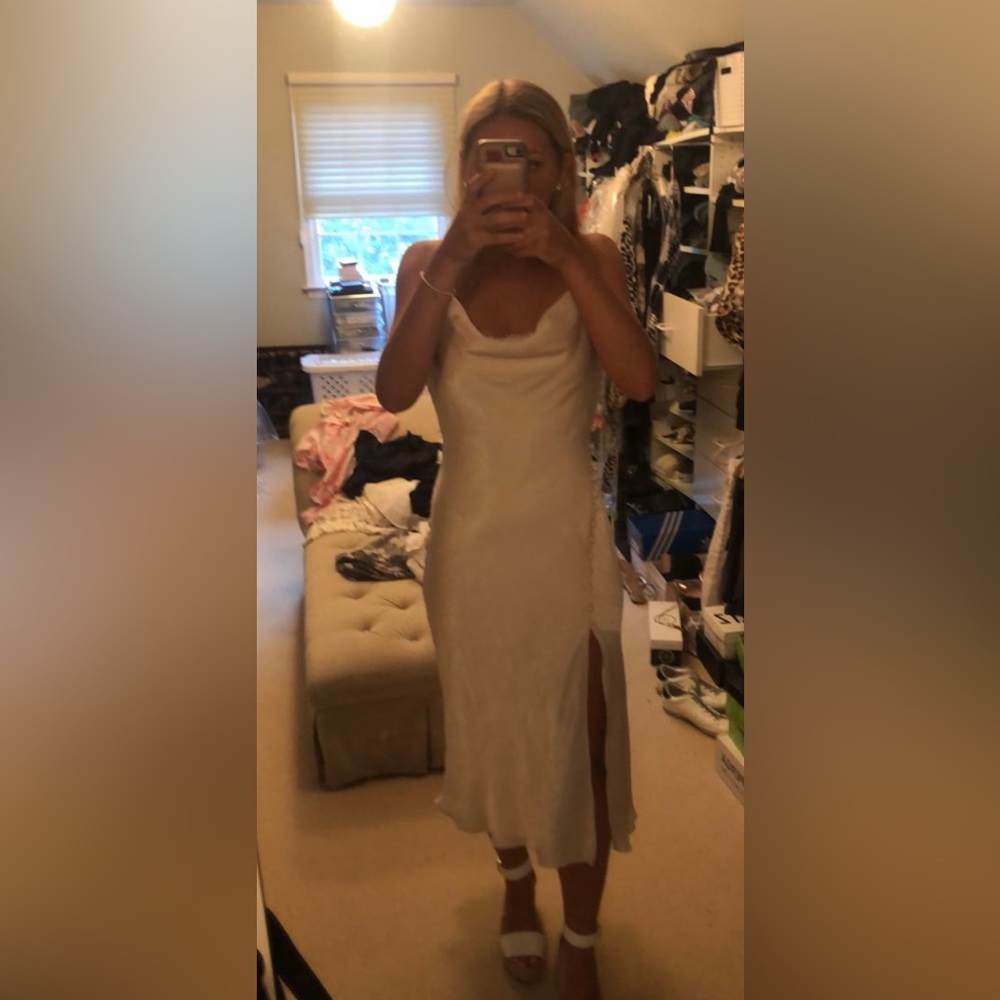 Zara Cowl Neck Satin Maxi Dress